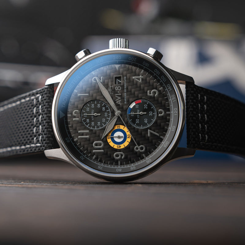 Hawker Hurricane Classic Chronograph Carbon Fiber Black