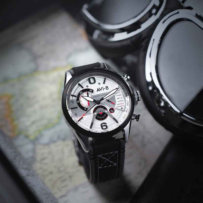 Hawker Harrier Dual Retrograde Chronograph Ivory White
