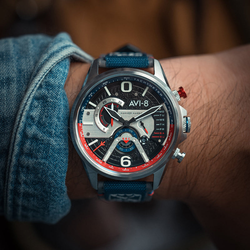 Hawker Harrier Dual Retrograde Chronograph Admiral Black Steel