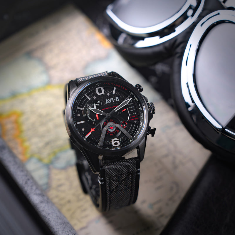 Hawker Harrier Dual Retrograde Chronograph Carbon Black