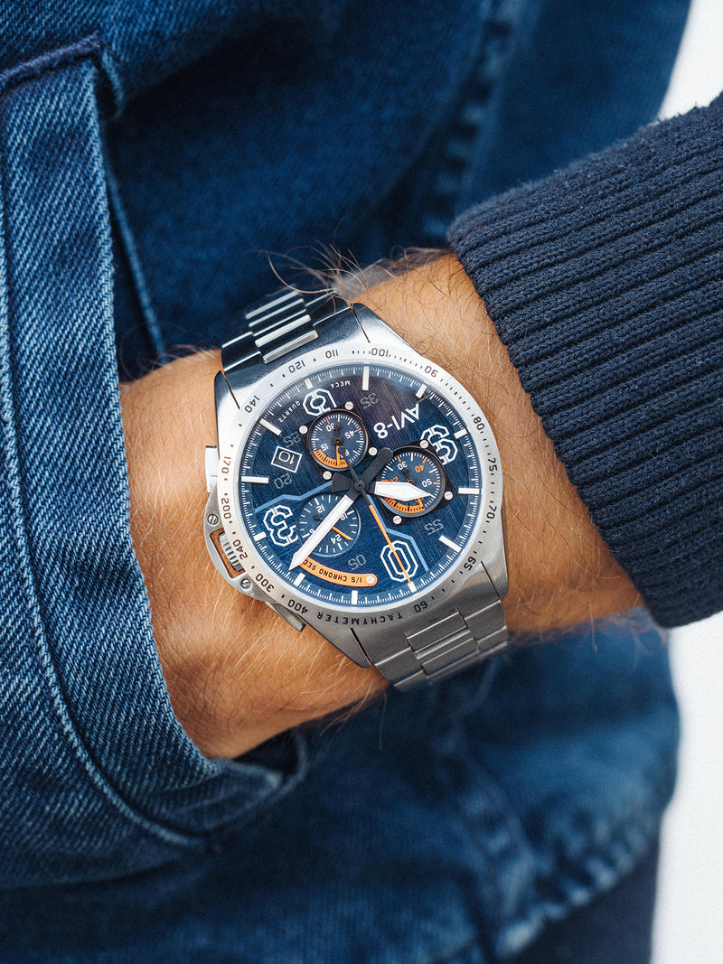 P-51 Mustang Blakeslee Chronograph Silver Oak