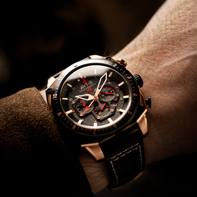Hawker Hunter Atlas Dual Time Chronograph Jet Black