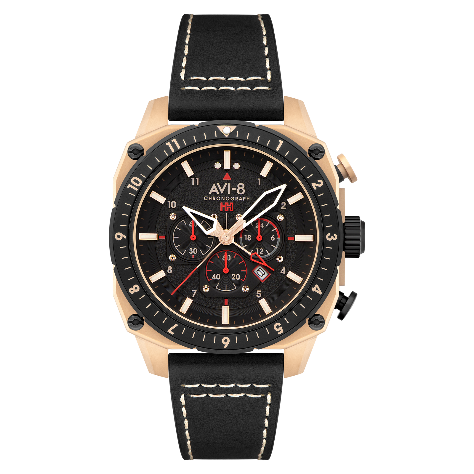Hawker Hunter Atlas Dual Time Chronograph Jet Black
