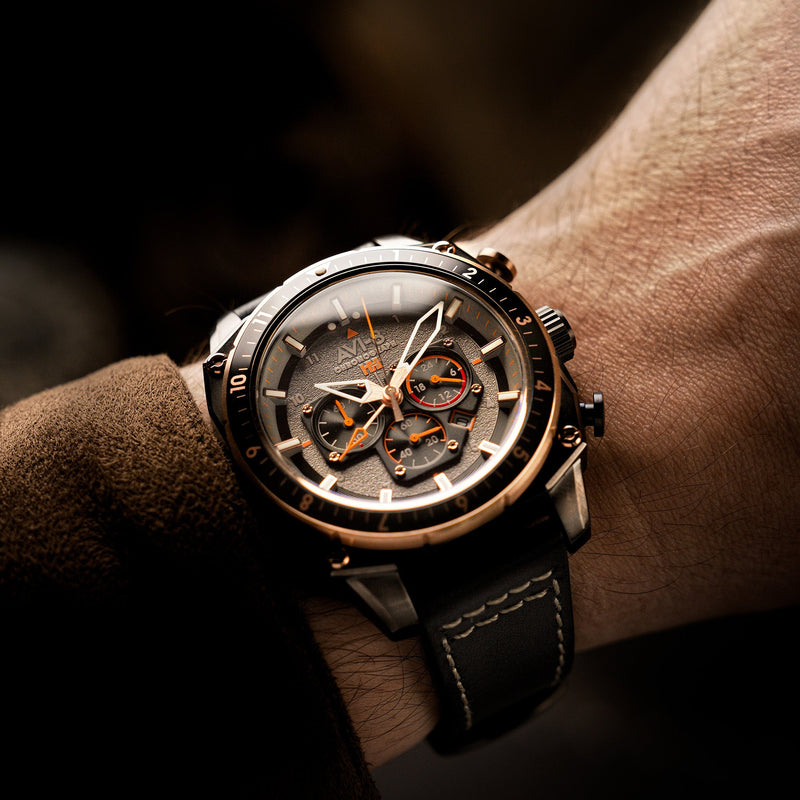 Hawker Hunter Atlas Dual Time Chronograph Charcoal Grey