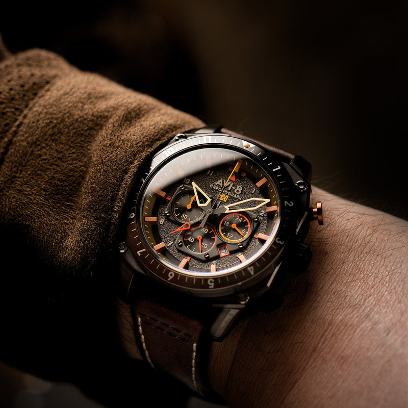 Hawker Hunter Atlas Dual Time Chronograph Soot Black