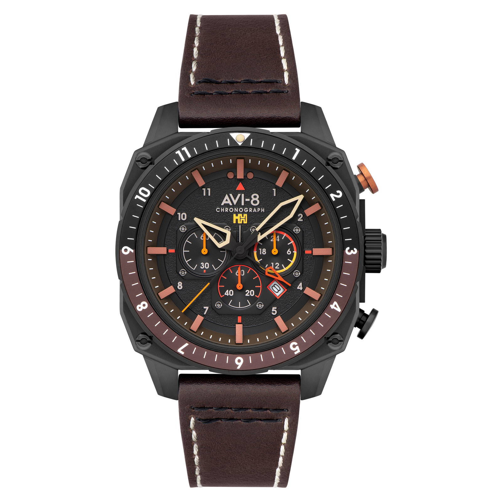 Hawker Hunter Atlas Dual Time Chronograph Soot Black