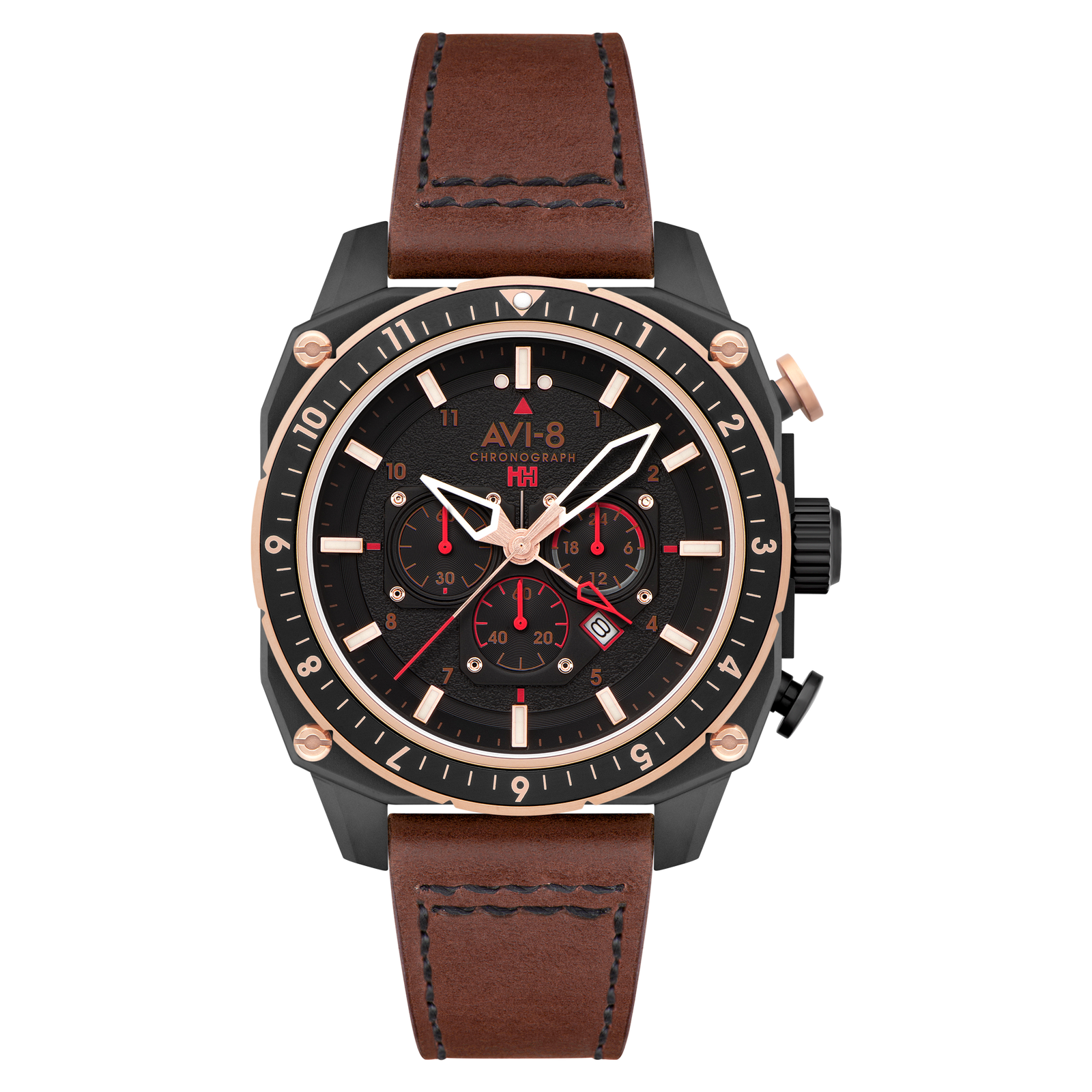Hawker Hunter Atlas Dual Time Chronograph Jade Black