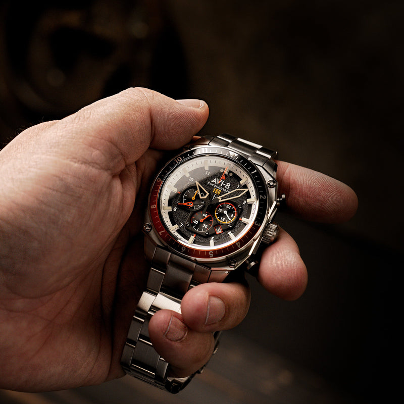 Hawker Hunter Atlas Dual Time Chronograph Raven Black