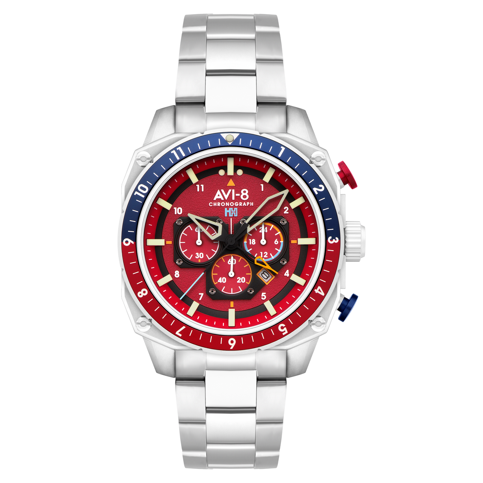 Hawker Hunter Atlas Dual Time Chronograph Crimson Red