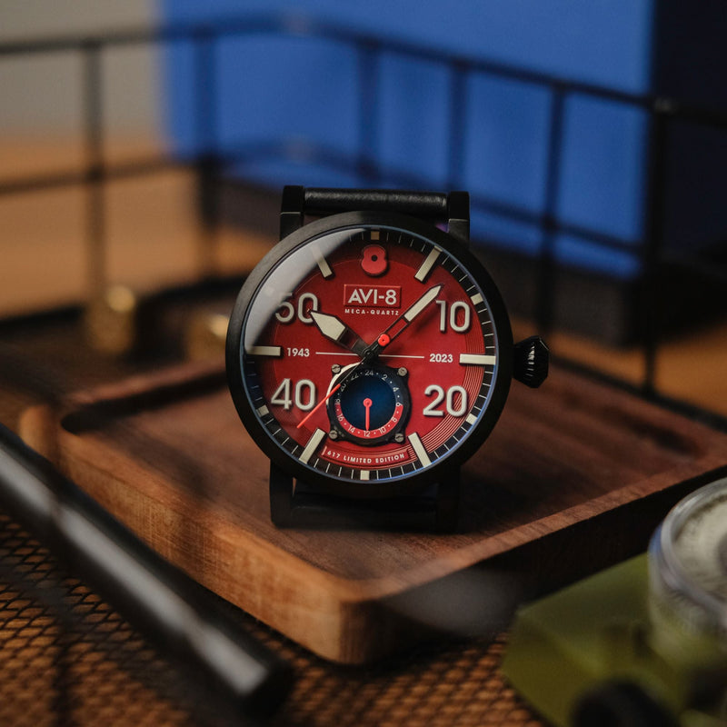 Dambuster 80Th Anniversary Royal British Legion Meca-Quartz Limited Edition Merlot Red