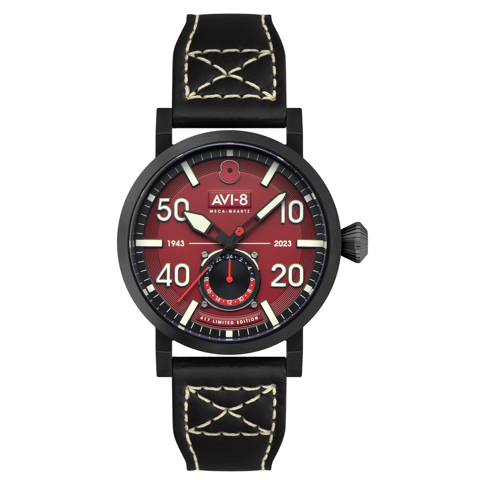 Dambuster 80Th Anniversary Royal British Legion Meca-Quartz Limited Edition Merlot Red
