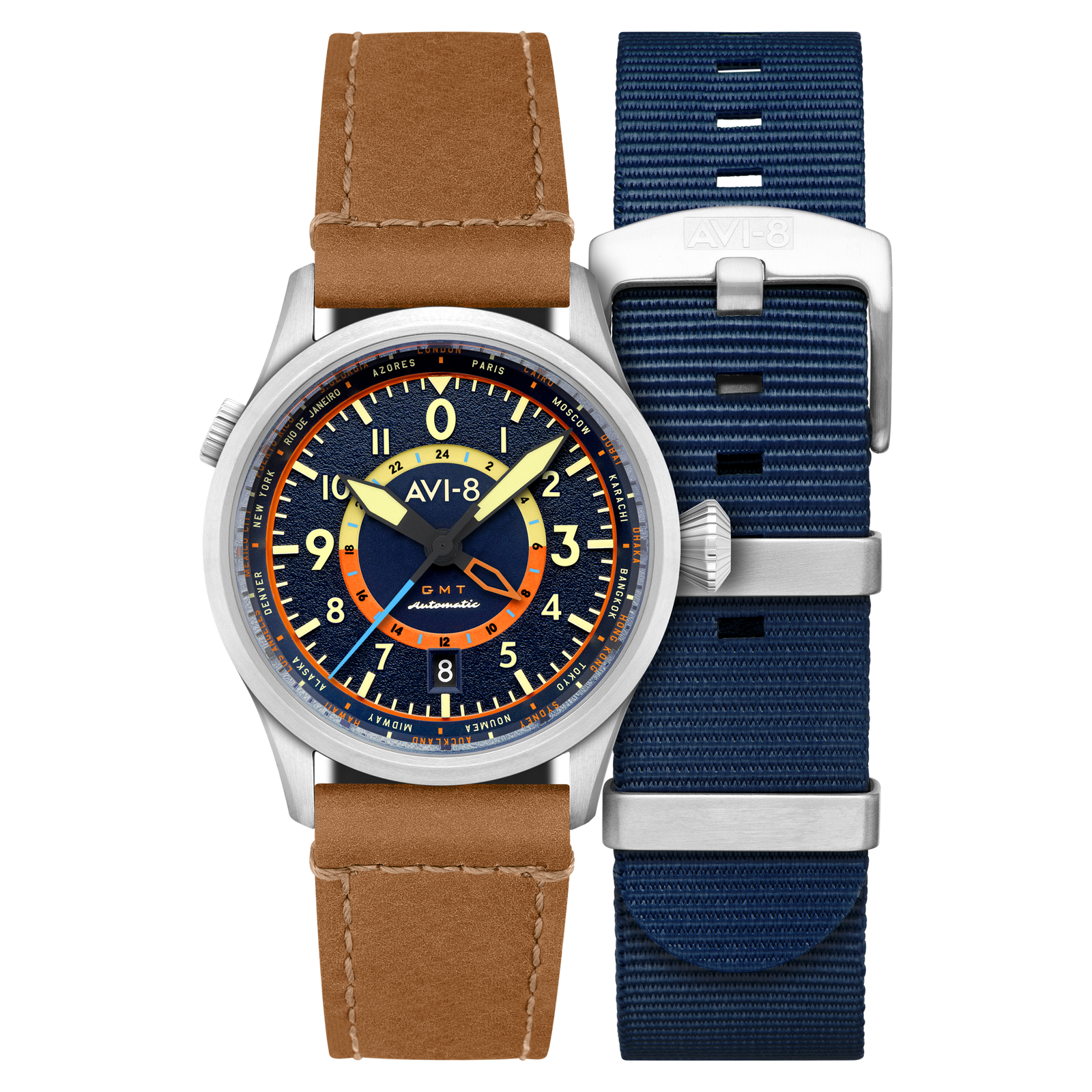 Flyboy Wingman Worldtimer GMT Automatic Atlantic Blue
