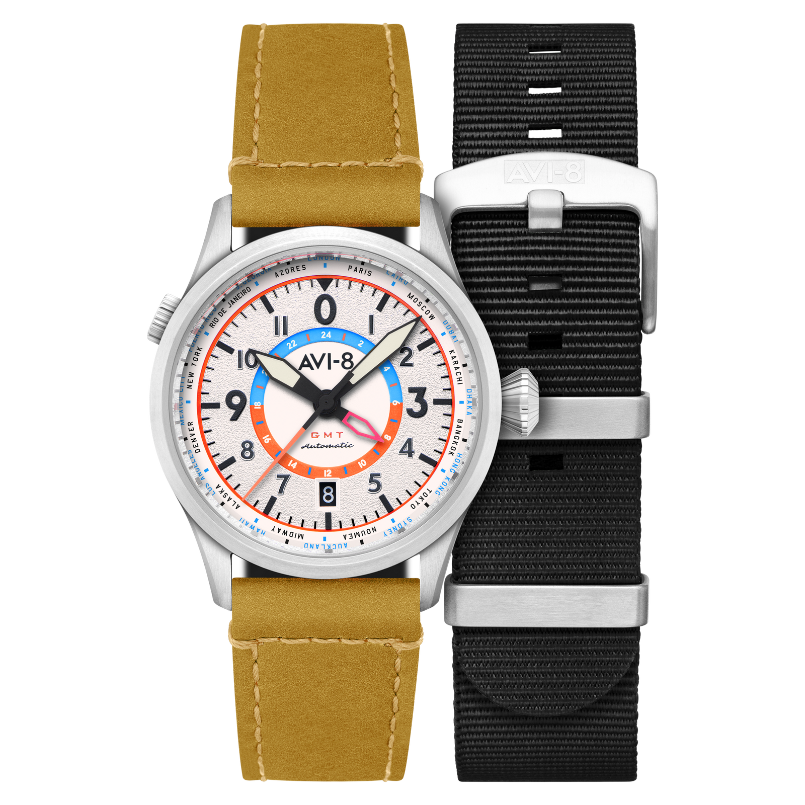 Flyboy Wingman Worldtimer GMT Automatic Sand Green