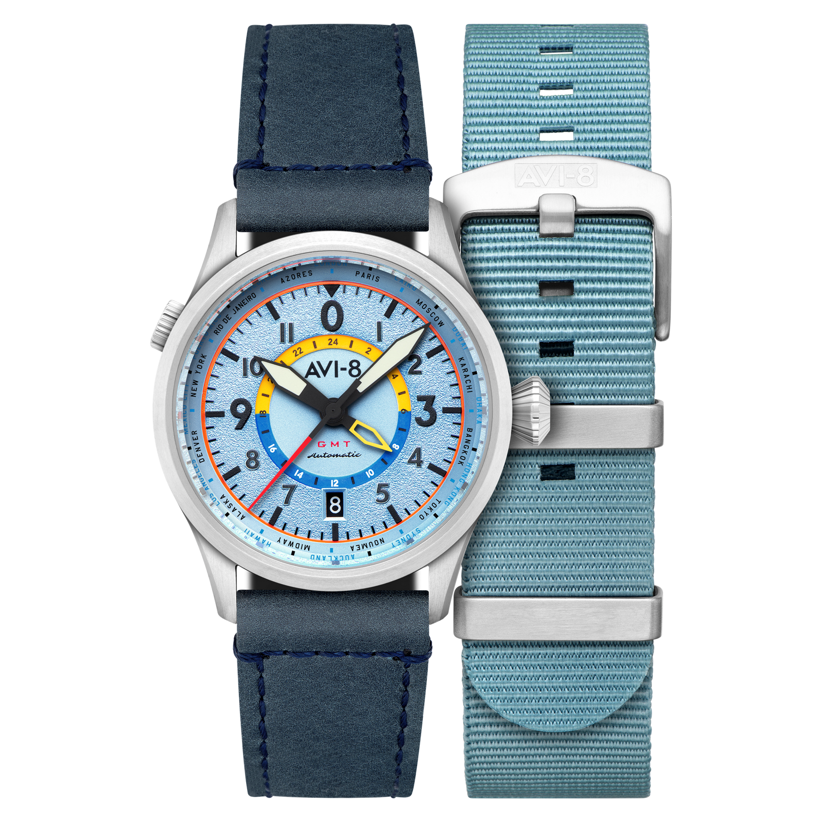Flyboy Wingman Worldtimer GMT Automatic Power Blue
