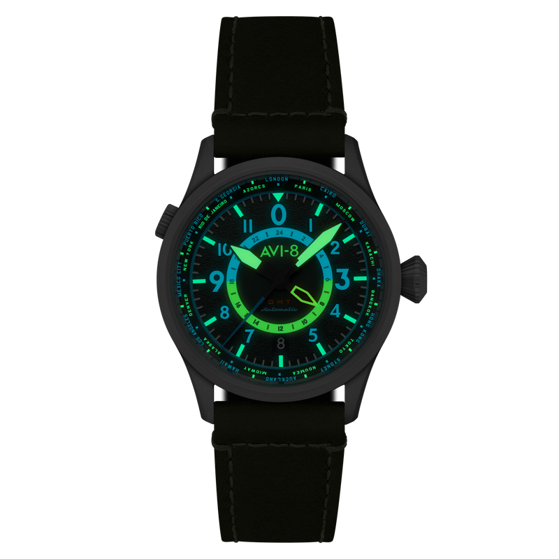 Flyboy Wingman Worldtimer GMT Automatic Jungle Green