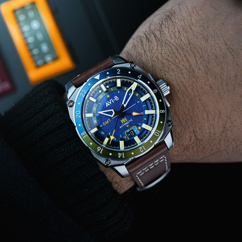 Hawker Hunter Atlas GMT Automatic Earth Blue