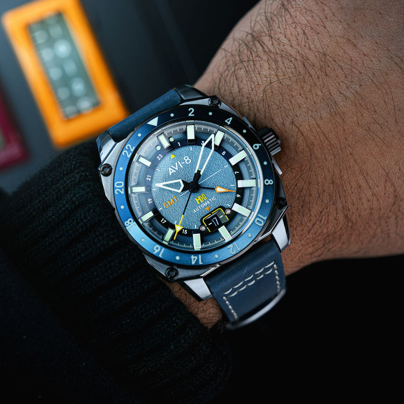 Hawker Hunter Atlas GMT Automatic Retro Blue