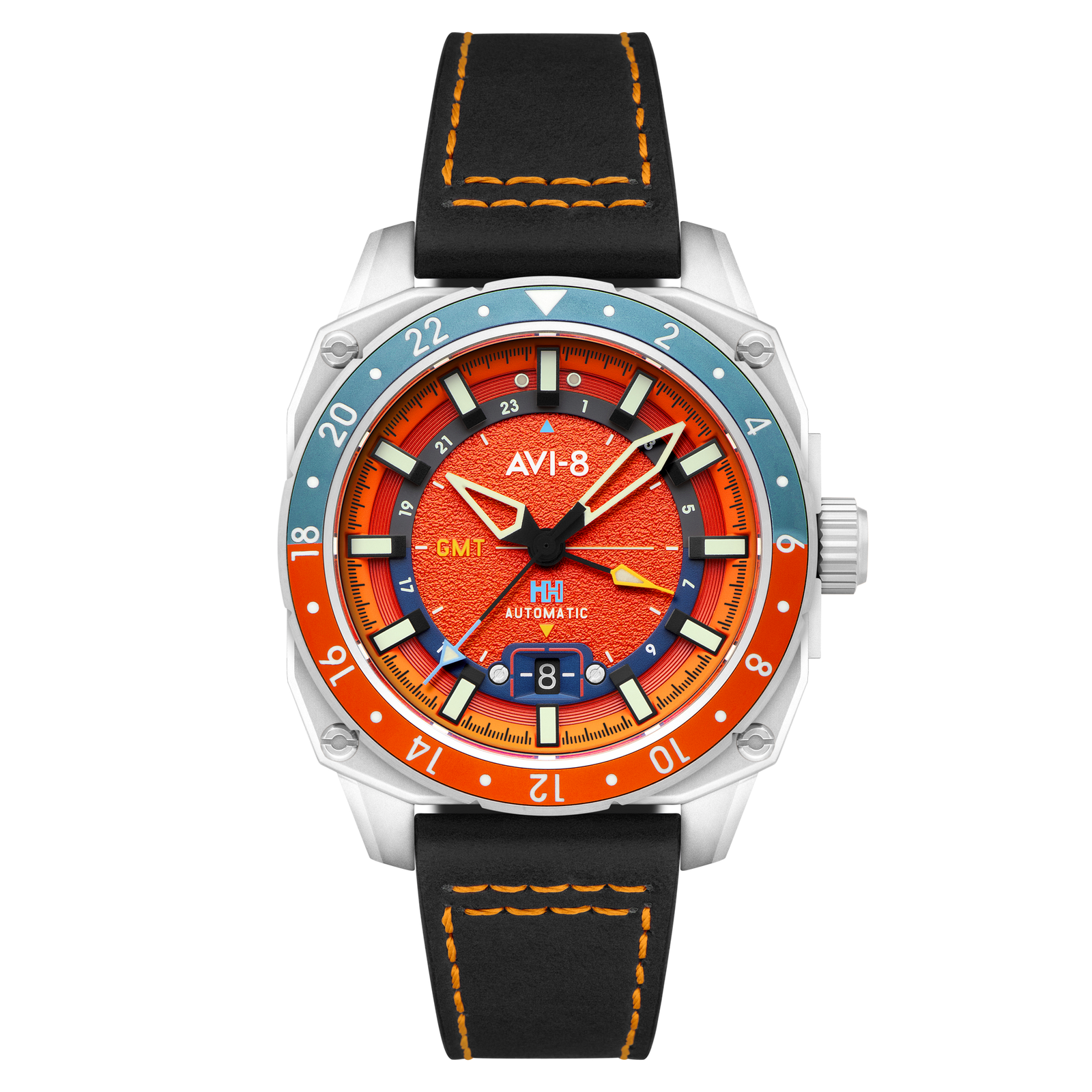 Hawker Hunter Atlas GMT Automatic Orangish Red