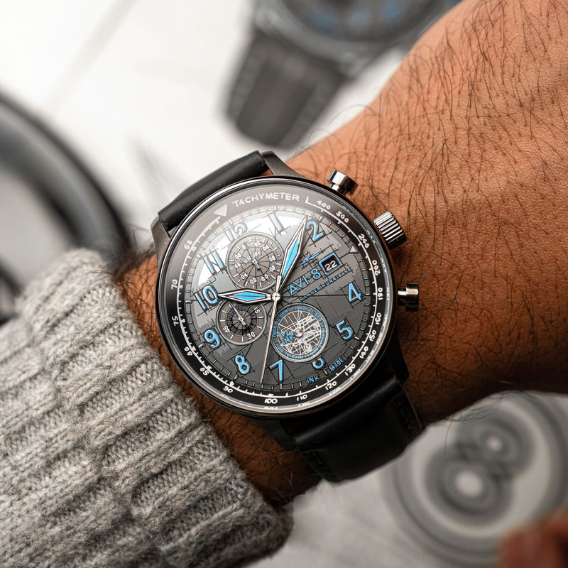 Hawker Hurricane Inkdial Chronograph Limited Edition Blue Print Black