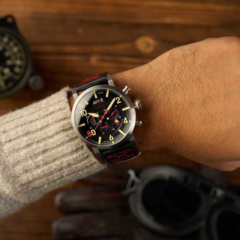 Dambuster Operation Catechism 80th Dual Time Chronograph Limited Edition Bomber Black
