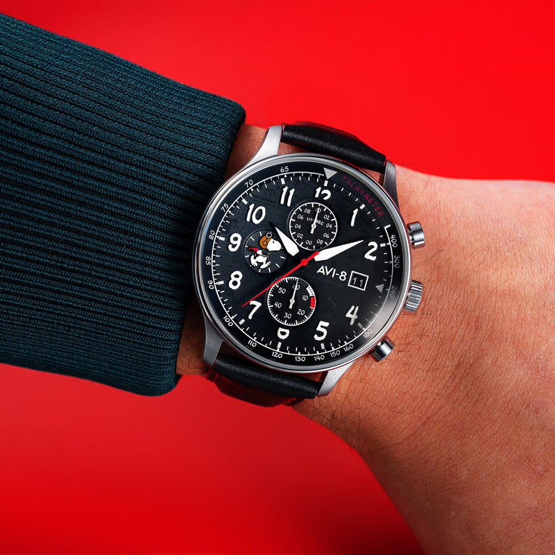Hawker Hurricane Classic Chronograph Peanuts Snoopy Flying Ace Limited Edition Ace Black