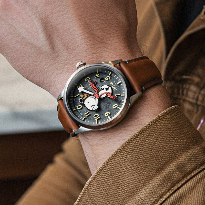 Flyboy Engineer Automatic Peanuts Snoopy Flying Ace Limited Edition Pilot Grey