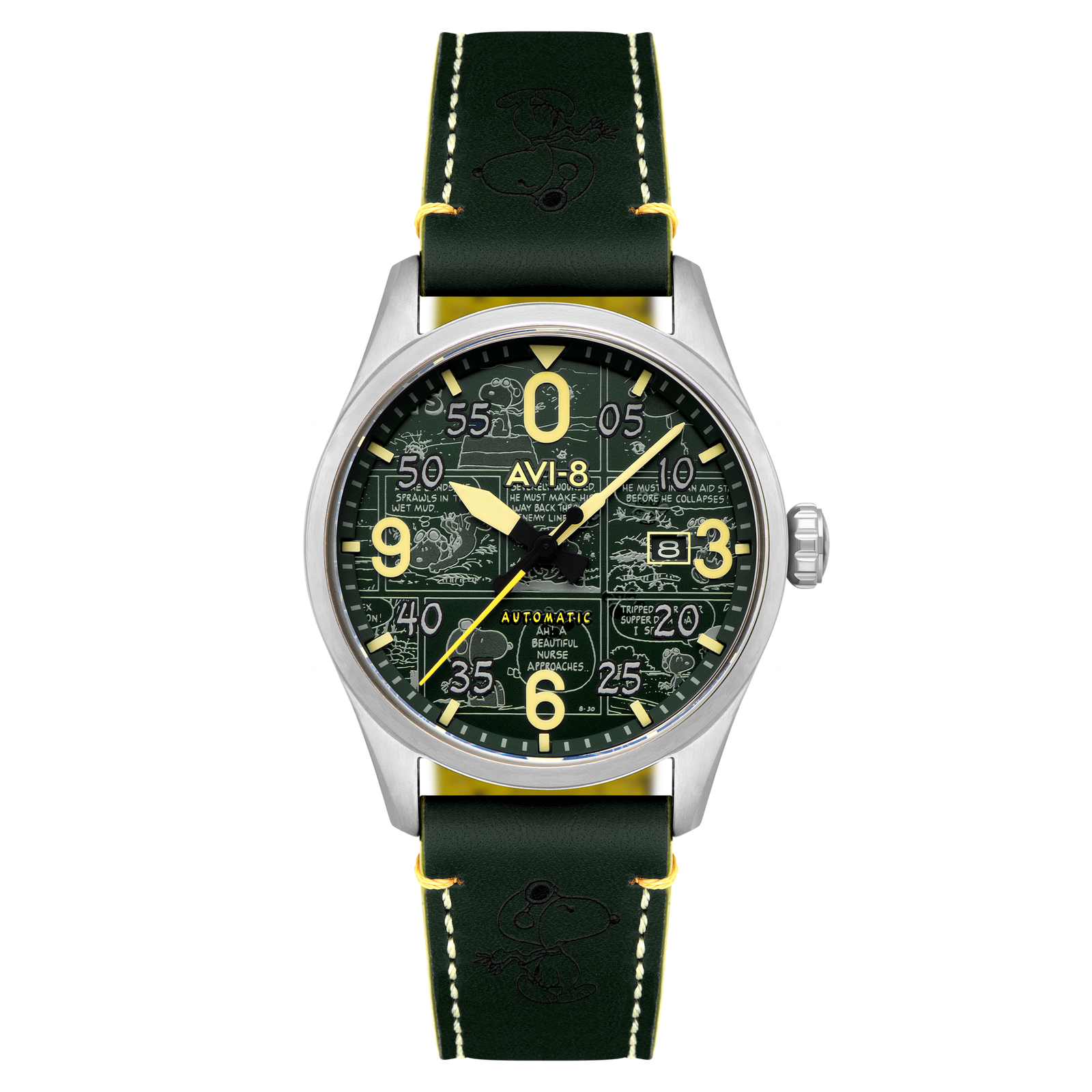 Spitfire Smith Automatic Peanuts Snoopy Flying Ace Limited Edition Aviator Green