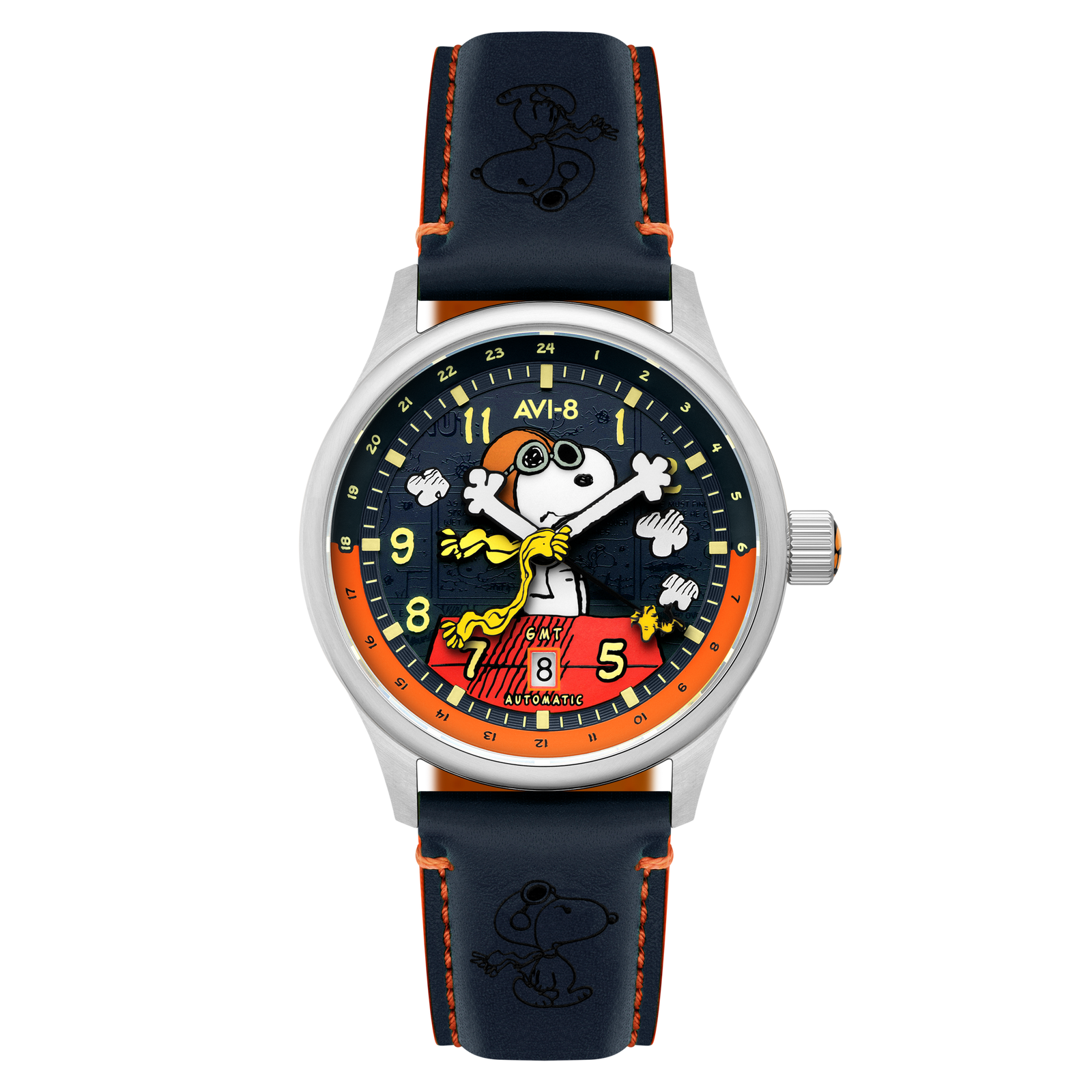 Hawker Hurricane Kent Gmt Automatic Peanuts Snoopy Flying Ace Limited Edition Sketchbook Blue