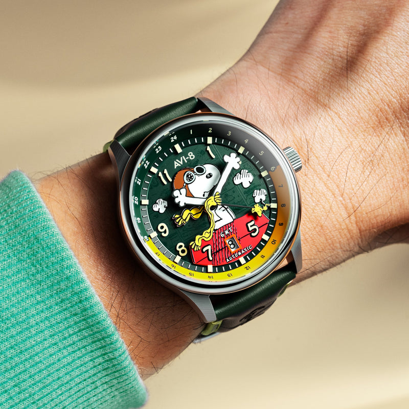 Hawker Hurricane Kent Gmt Automatic Peanuts Snoopy Flying Ace Limited Edition Winter Green