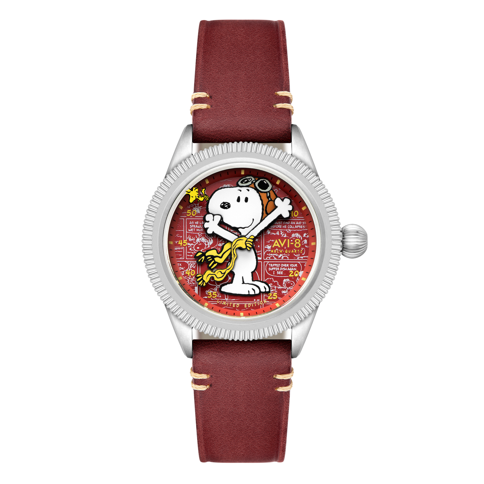 Flyboy Airmaster 40 Meca-quartz Peanuts Snoopy Flying Ace Limited Edition Doghouse Red