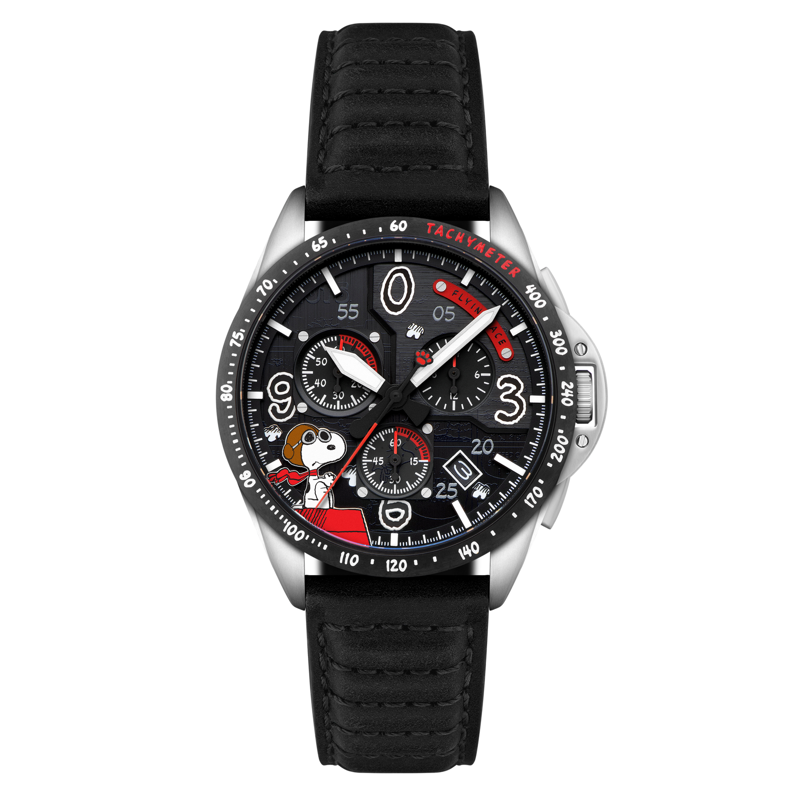 P-51 Mustang Blakeslee Chronograph Peanuts Snoopy Flying Ace Limited Edition Biplane Black