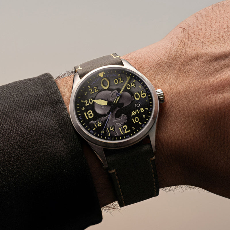Spitfire Peanuts Snoopy Flying Ace 24 Hour Automatic Limited Edition Charcoal Grey