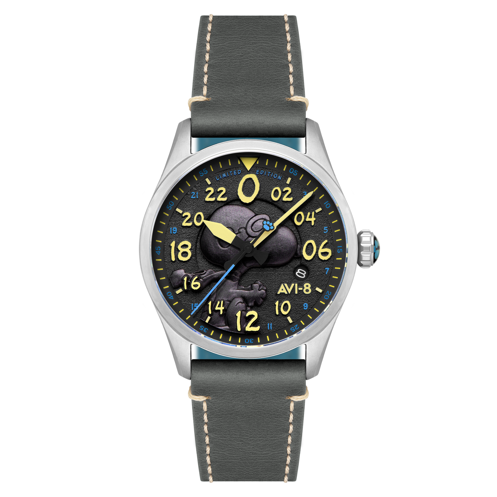 Spitfire Peanuts Snoopy Flying Ace 24 Hour Automatic Limited Edition Charcoal Grey