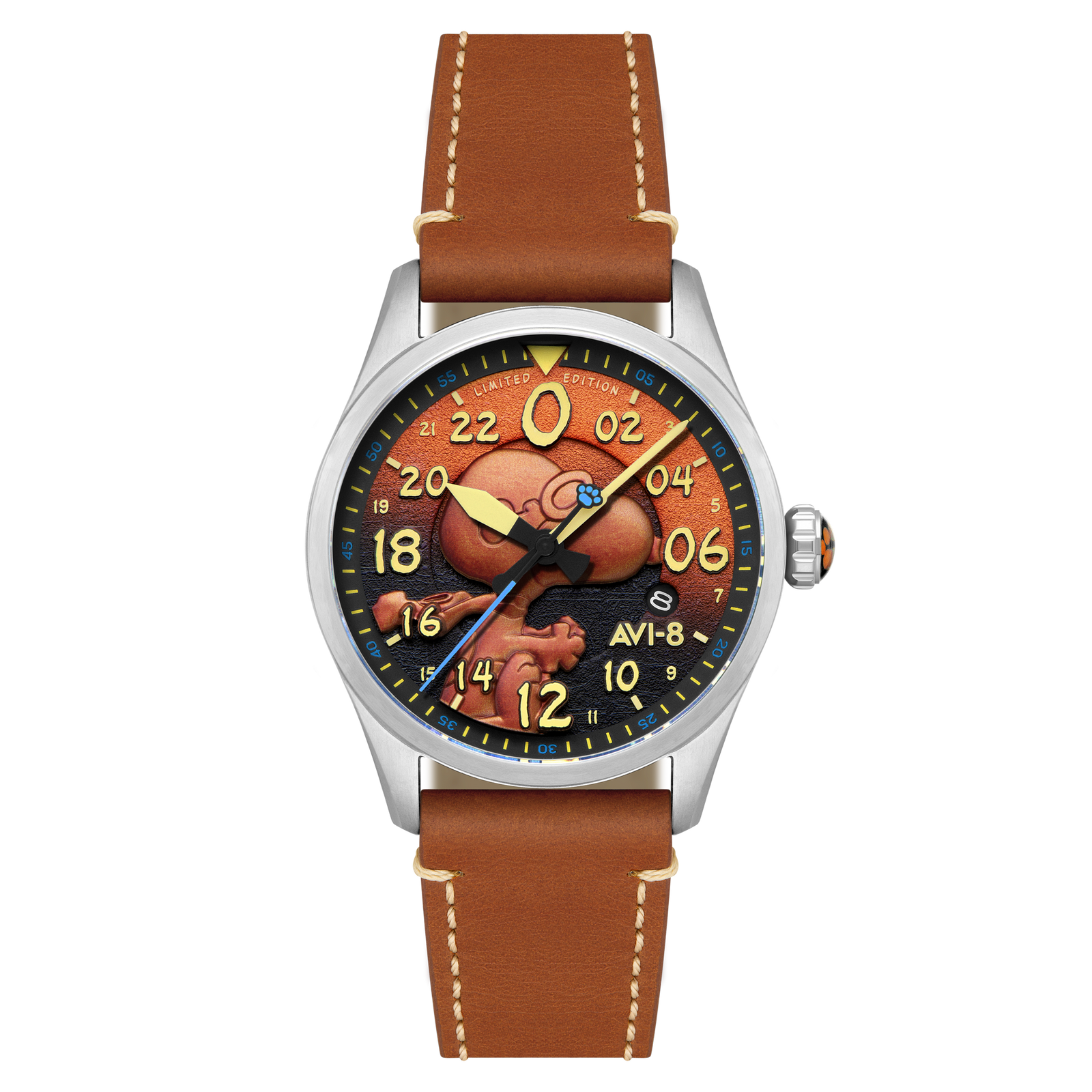 Spitfire Peanuts Snoopy Flying Ace 24 Hour Automatic Limited Edition Burnt Orange