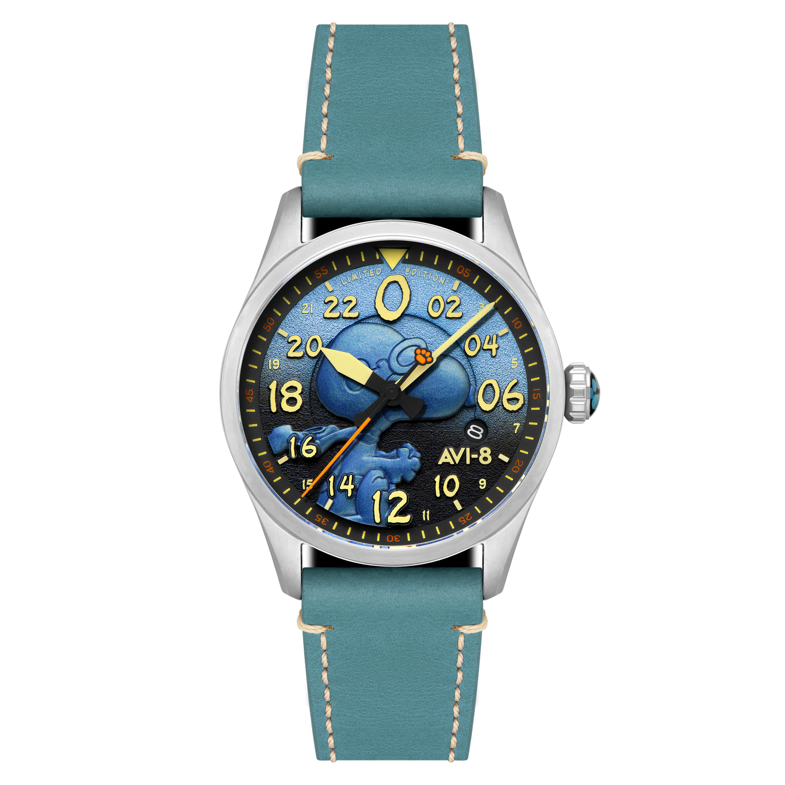 Spitfire Peanuts Snoopy Flying Ace 24 Hour Automatic Limited Edition Azure Blue