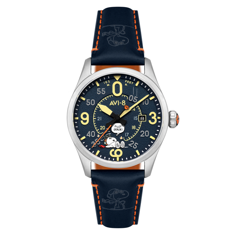 Spitfire Smith Automatic Snoopy Peanuts Flying Ace Pilot Error Limited Edition Blue Blunder