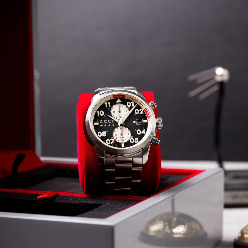 Sputnik Japan Quartz Chronograph Black / Steel