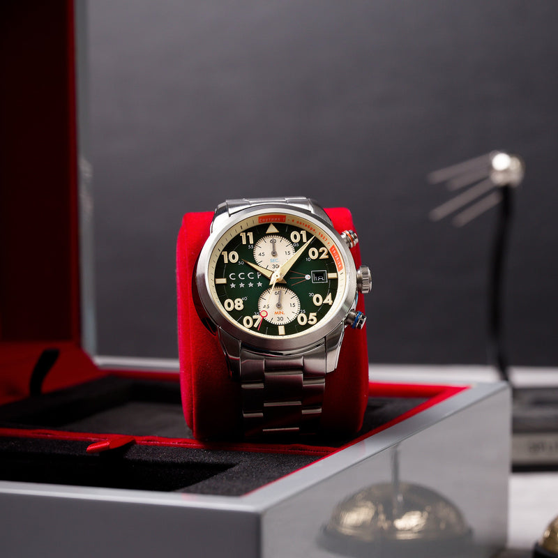 Sputnik Japan Quartz Chronograph Green / Steel