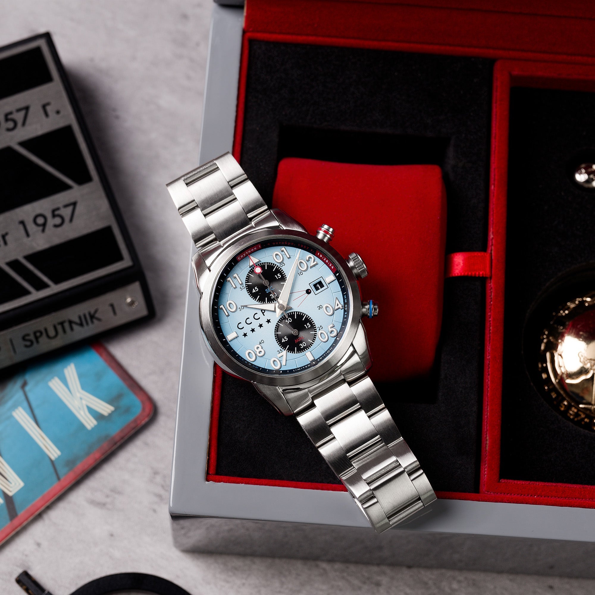 Sputnik Japan Quartz Chronograph Blue / Steel