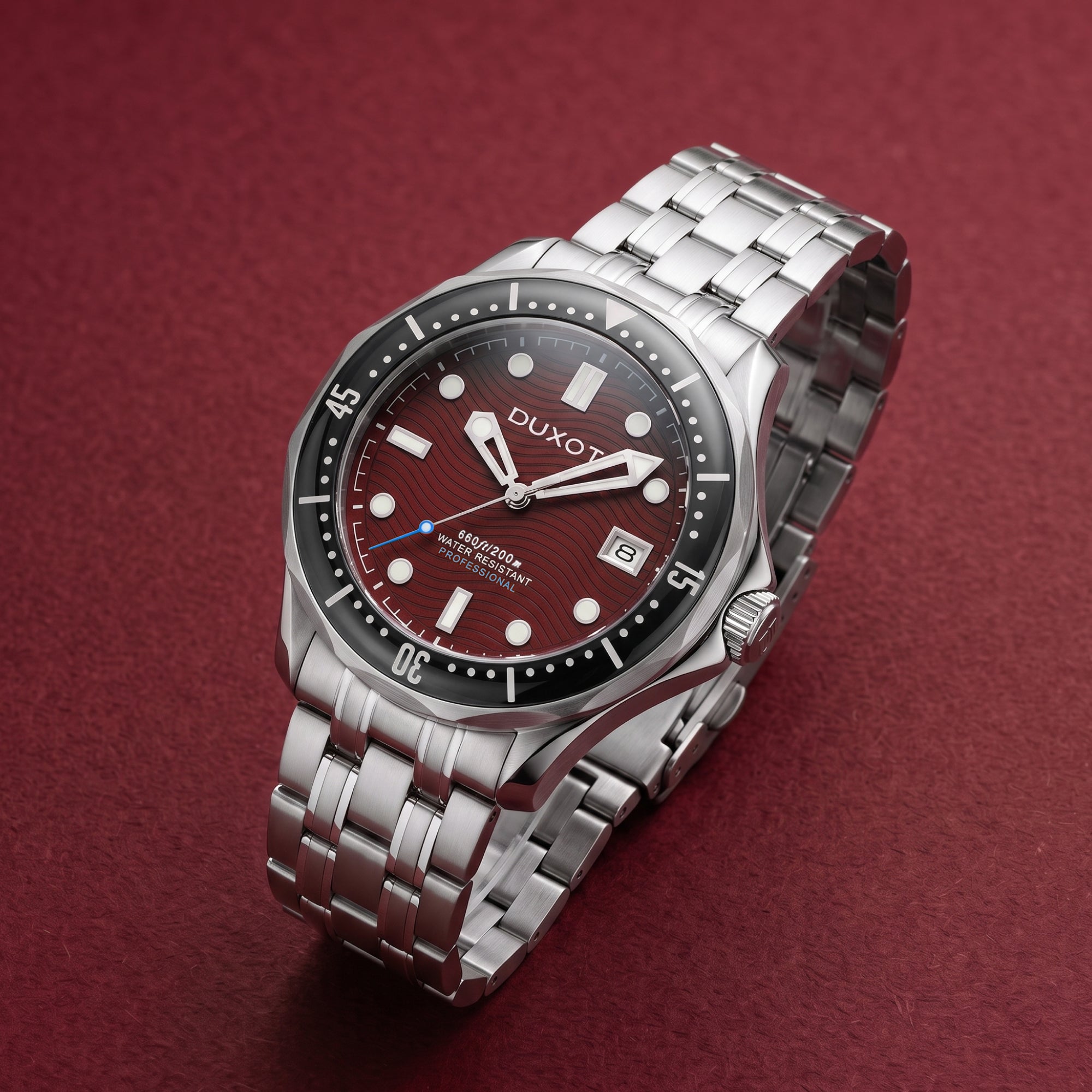 Henri Diver Automatic Maroon Red