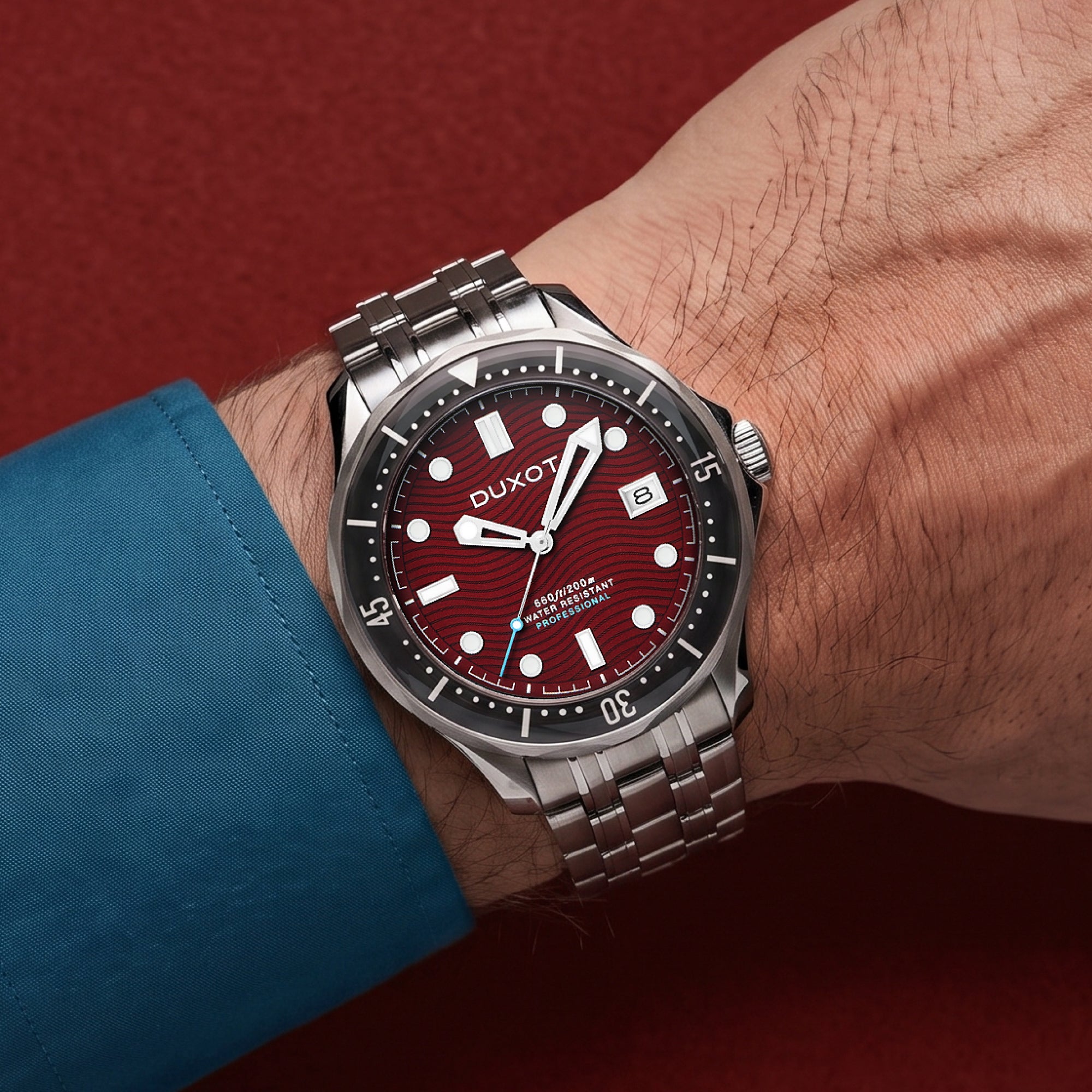 Henri Diver Automatic Maroon Red