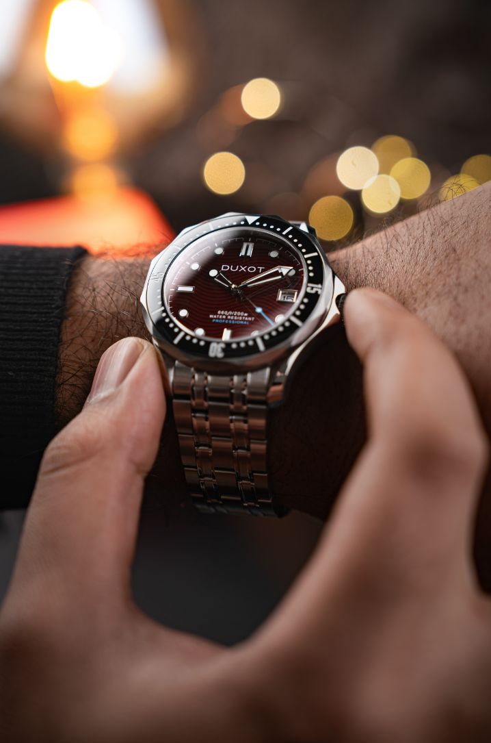 Henri Diver Automatic Maroon Red