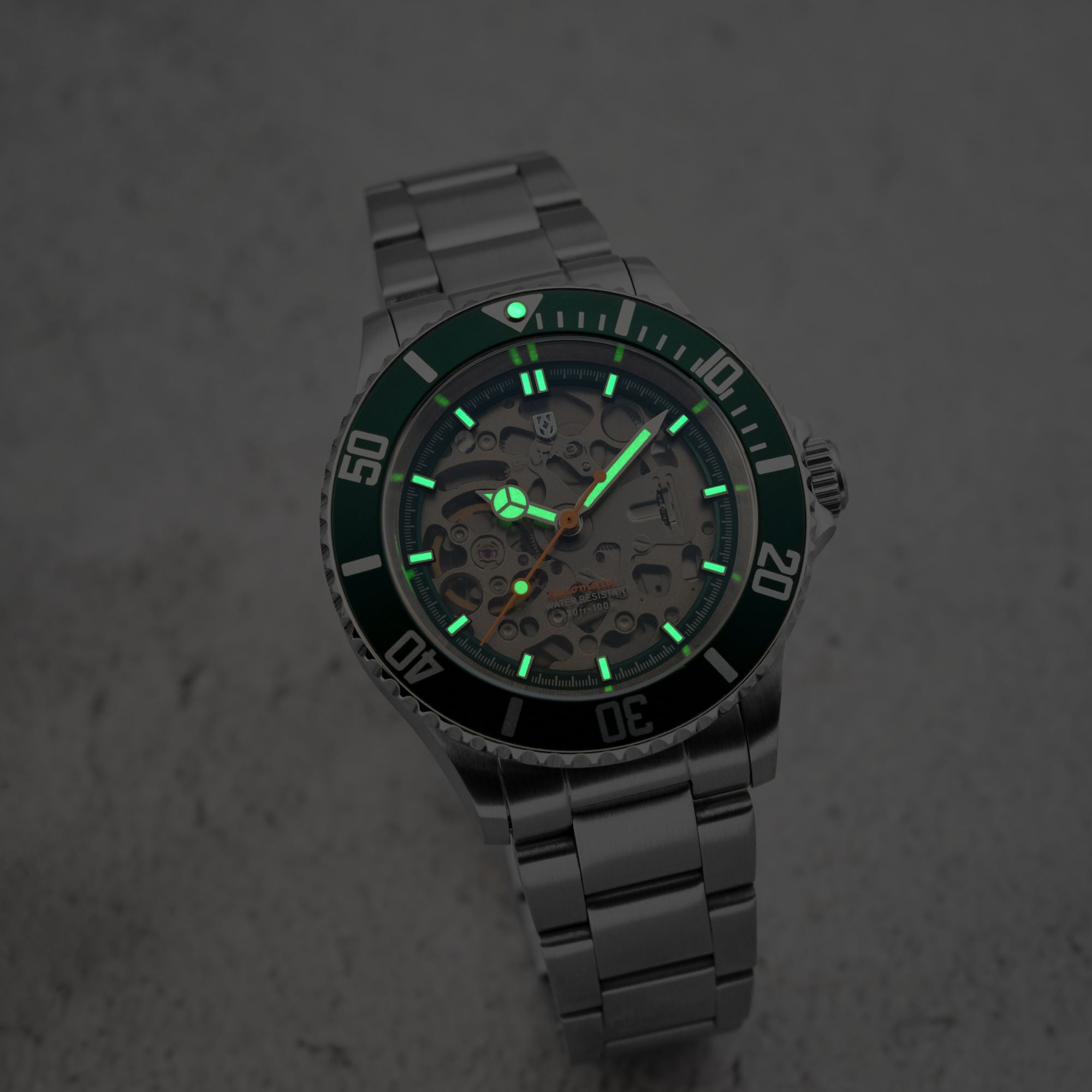 Atlantica Skeleton Diver Automatic Poker Green
