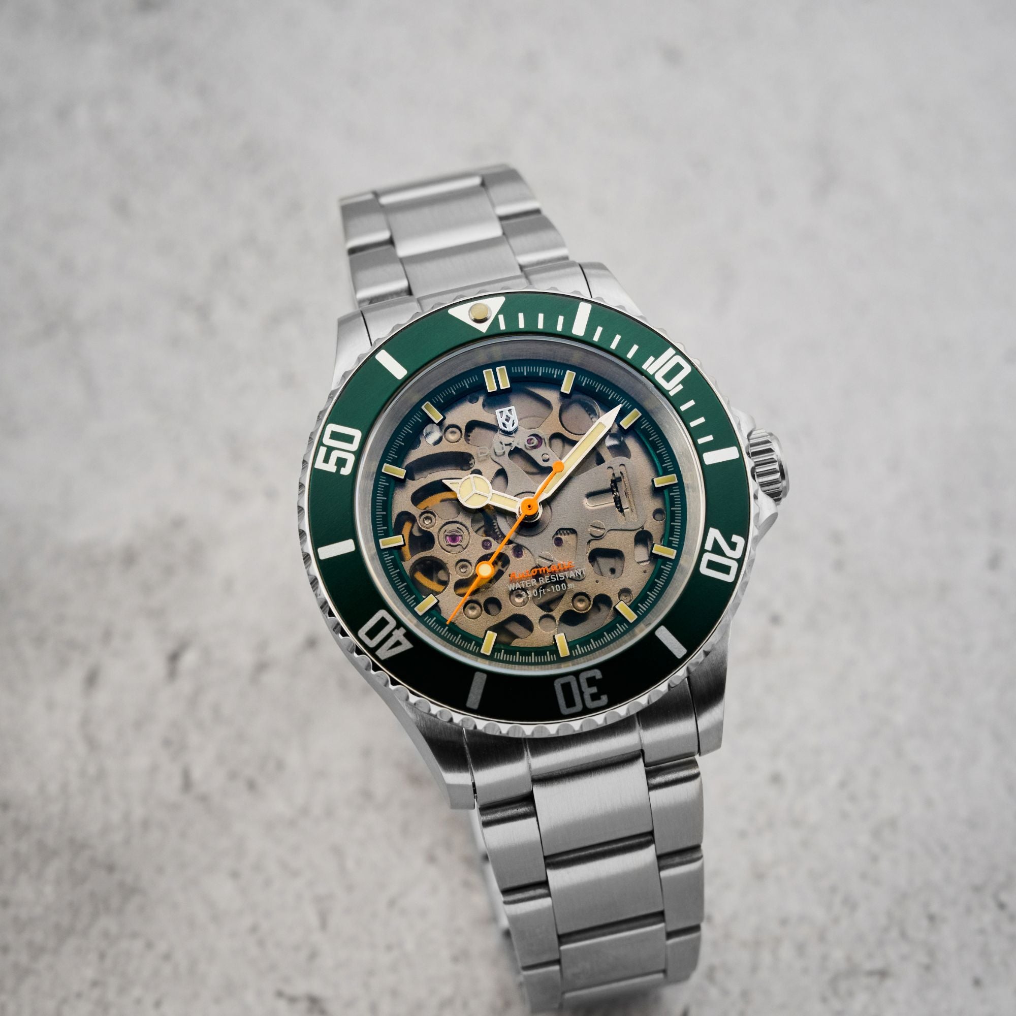 Atlantica Skeleton Diver Automatic Poker Green