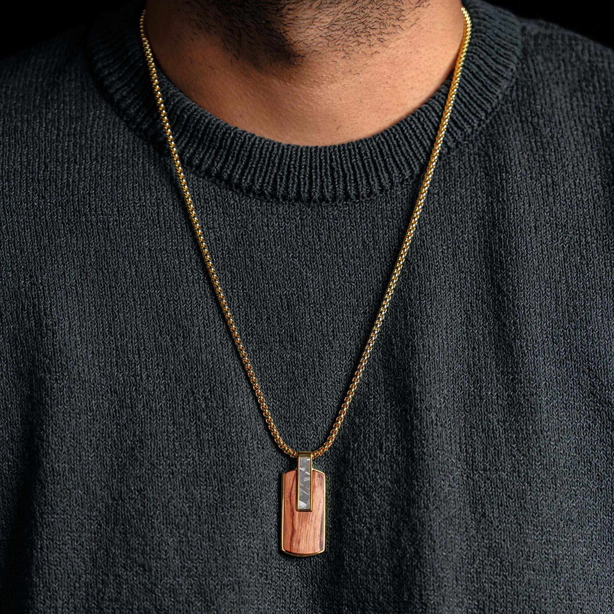 Atlantica Dog Tag Wood Meteorite