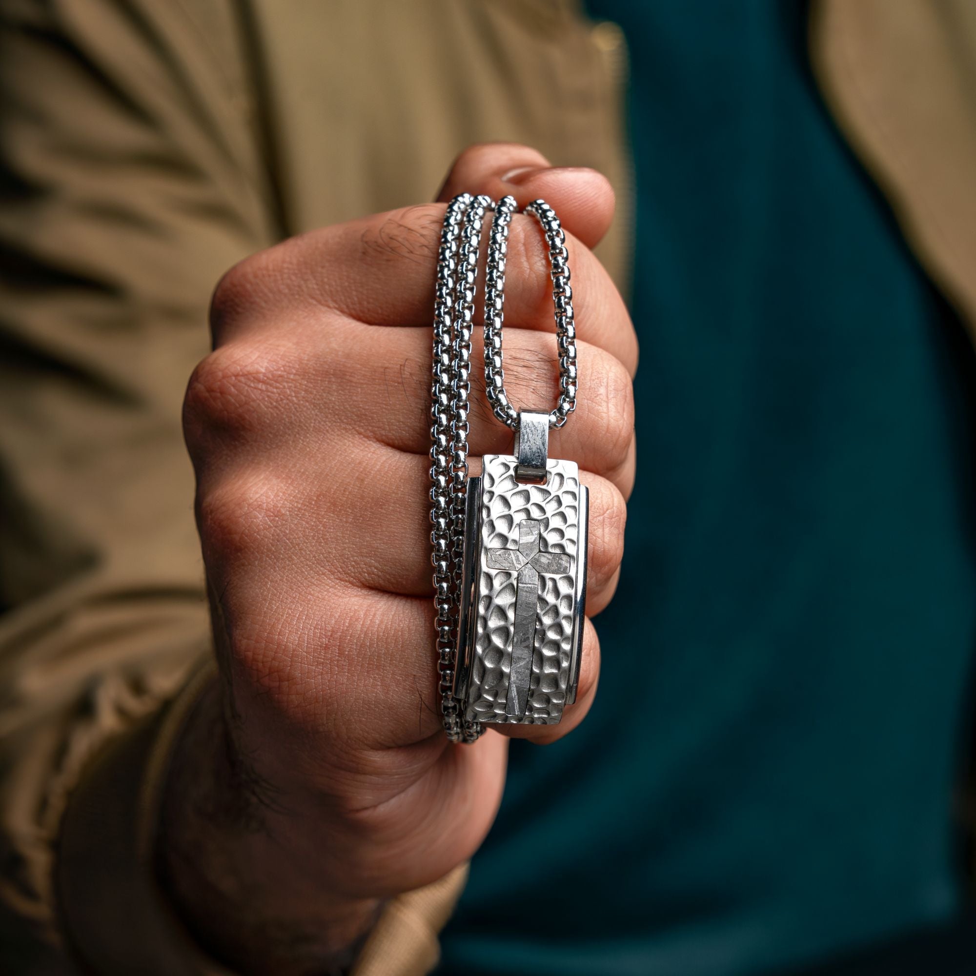 Marcel Dog Tag Argent Meteorite