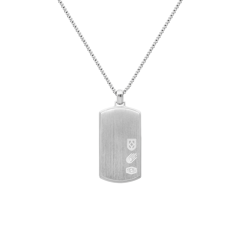 Vezeto Dog Tag Silver Meteorite