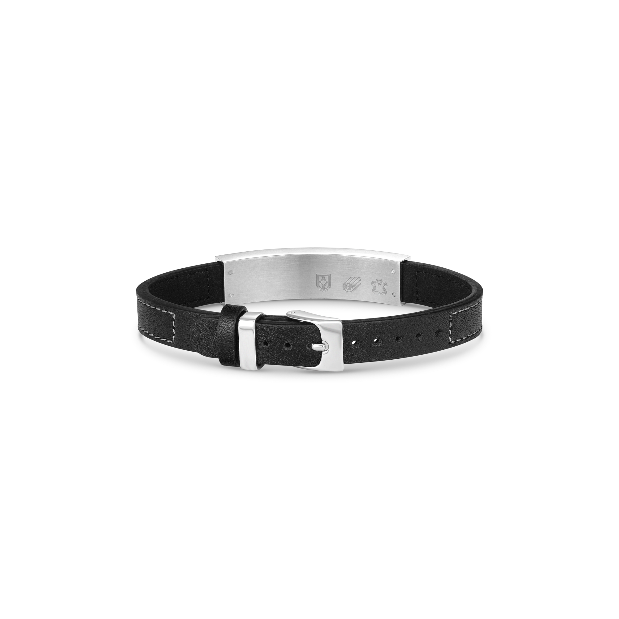 Vezeto Leather Bracelet Jet Black Meteorite