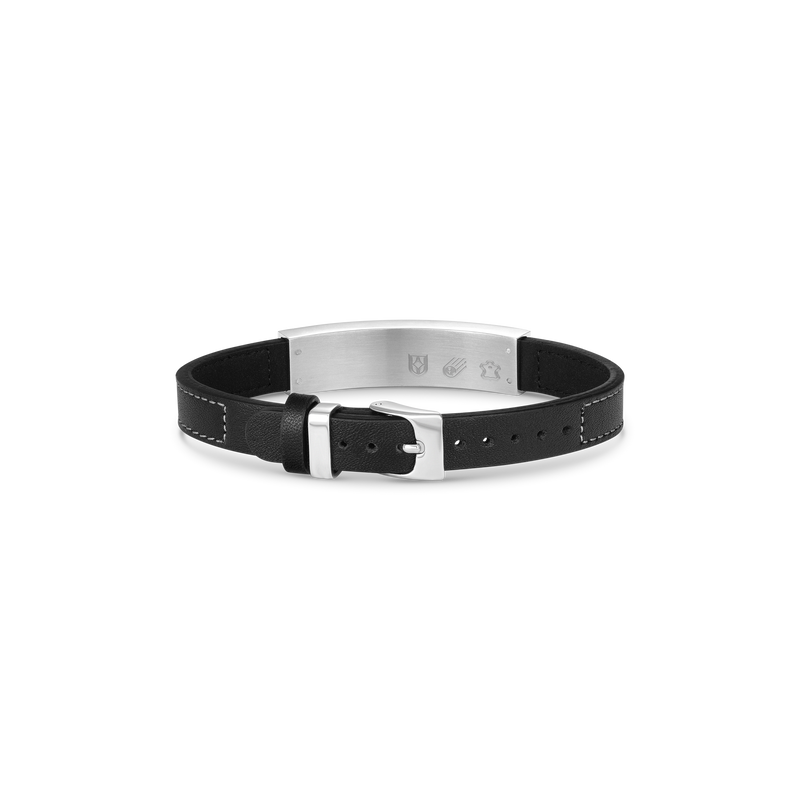 Vezeto Leather Bracelet Jet Black Meteorite