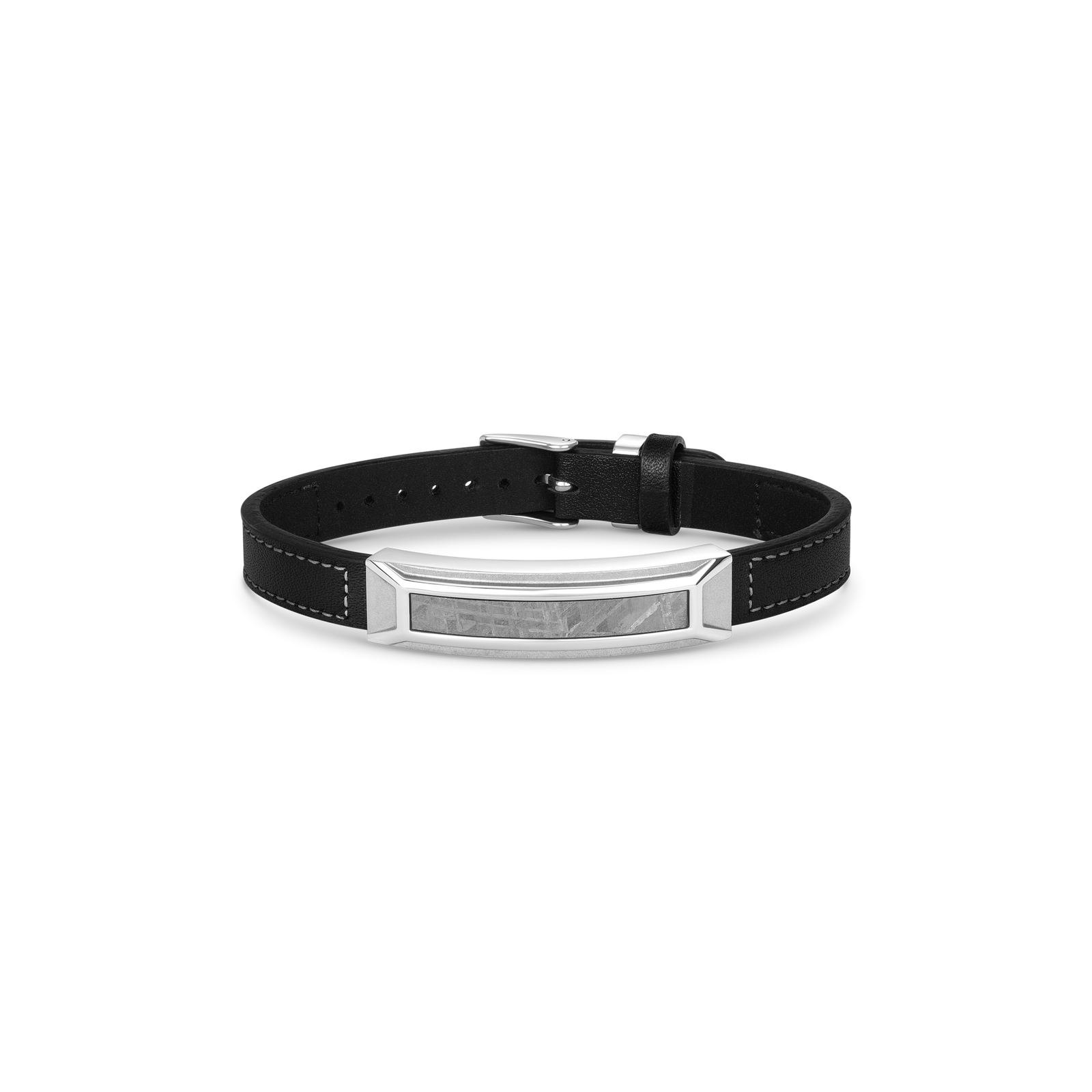 Vezeto Leather Bracelet Jet Black Meteorite